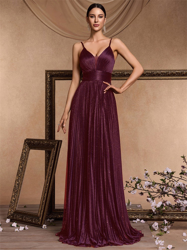 Geplooide top met uitlopende mouwen en maxi-rok set met tailleband – Rosiny 