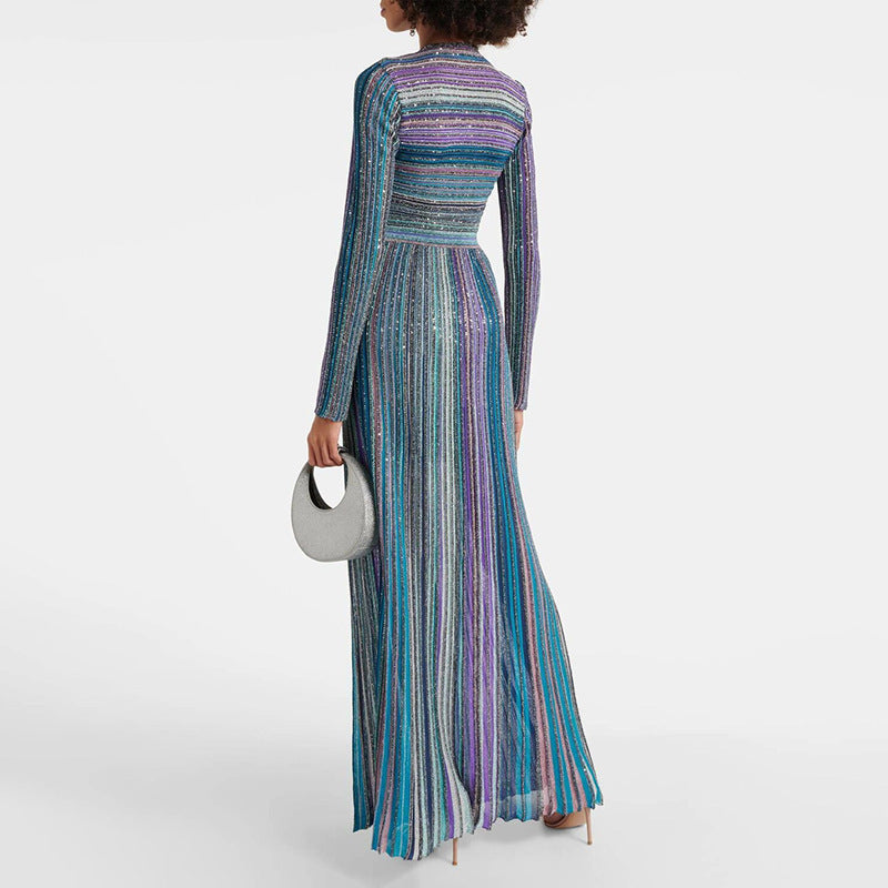 Haut à manches évasées plissées et ensemble jupe longue avec ceinture à la taille – Rosiny 