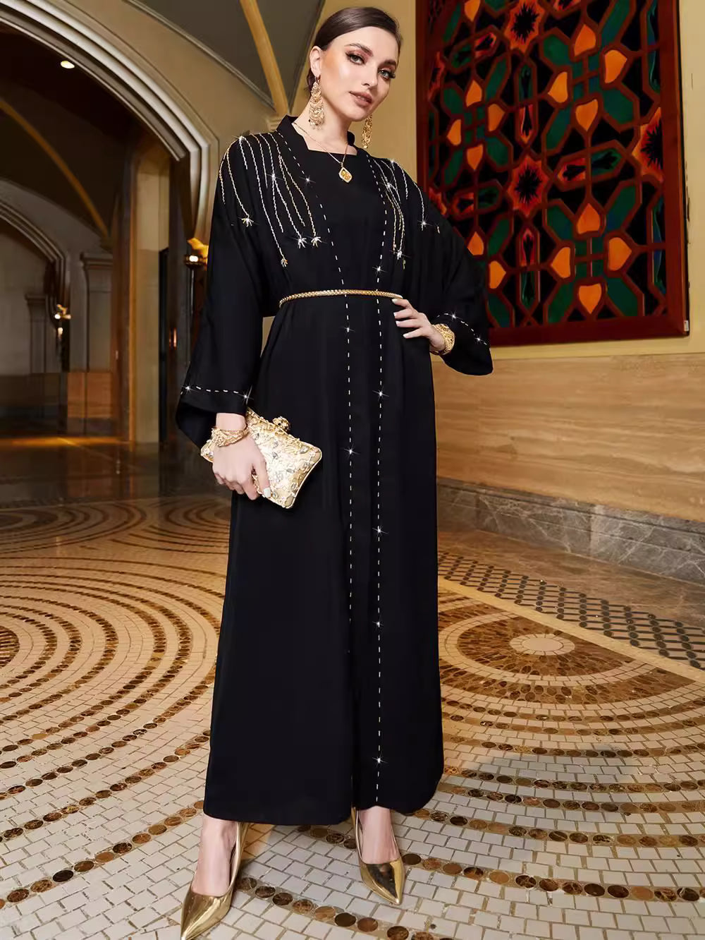 كارديجان عمودي بأكمام طويلة وتطريز نجمة - ستيلكان