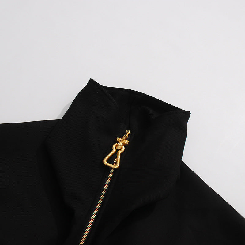 Geplooide top met uitlopende mouwen en maxi-rok set met tailleband – Rosiny 