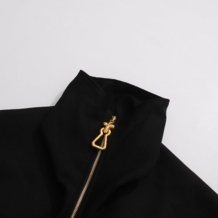 Geplooide top met uitlopende mouwen en maxi-rok set met tailleband – Rosiny 