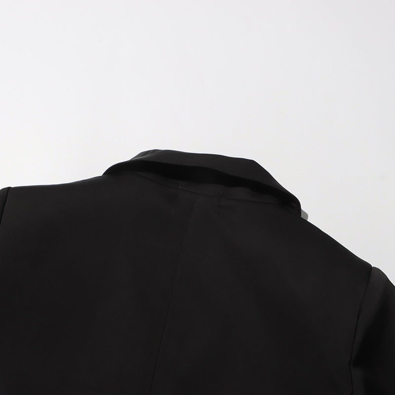 belted blazer dress with feathered skirt – BORAYLA