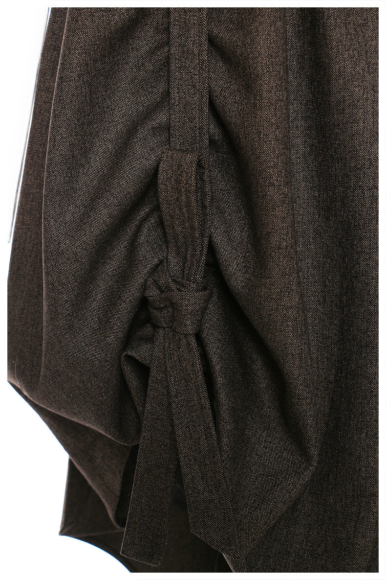 Asymmetrical Ruched Mini Dress with Chain Straps – NASR