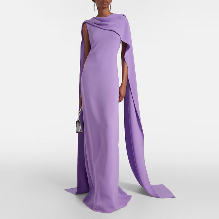 Geplooide top met uitlopende mouwen en maxi-rok set met tailleband – Rosiny 