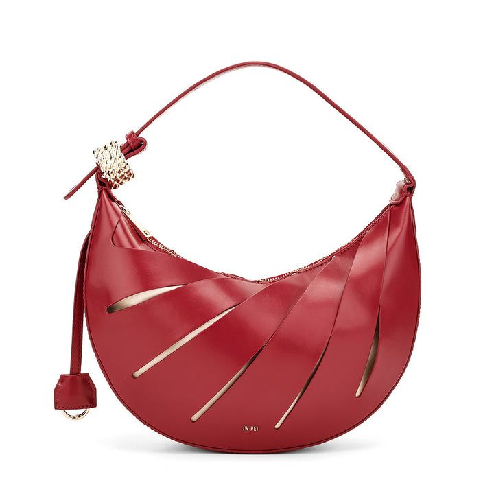 sculptural metallic crescent bag with wrapped handle – SELENE