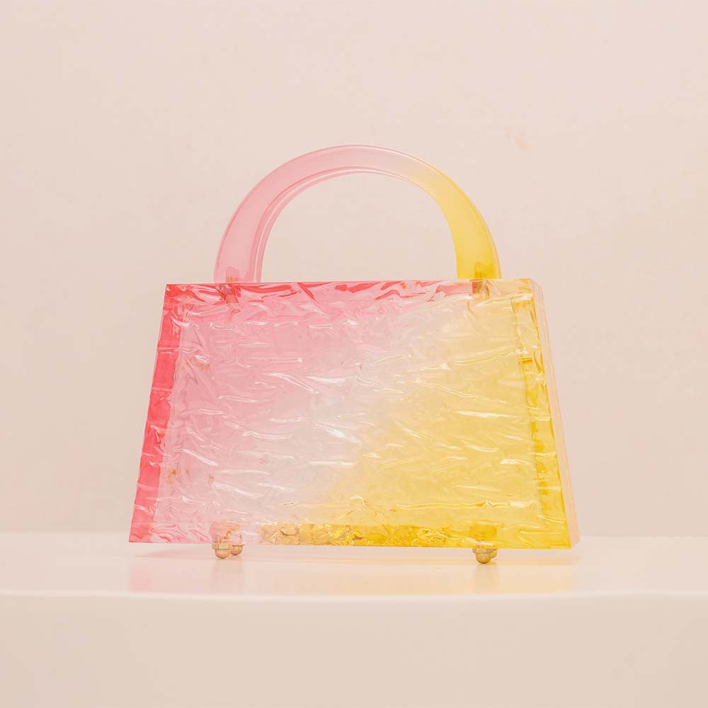 gradient acrylic handbag with sculpted handle – NOLIVA