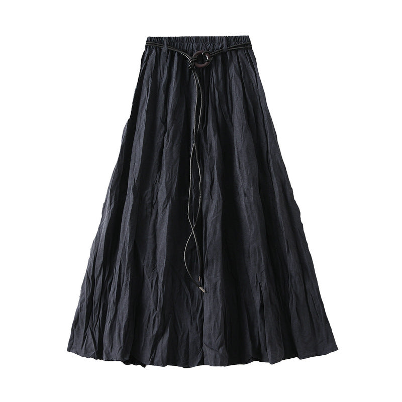 textured maxi skirt with adjustable rope belt – MARLOWE