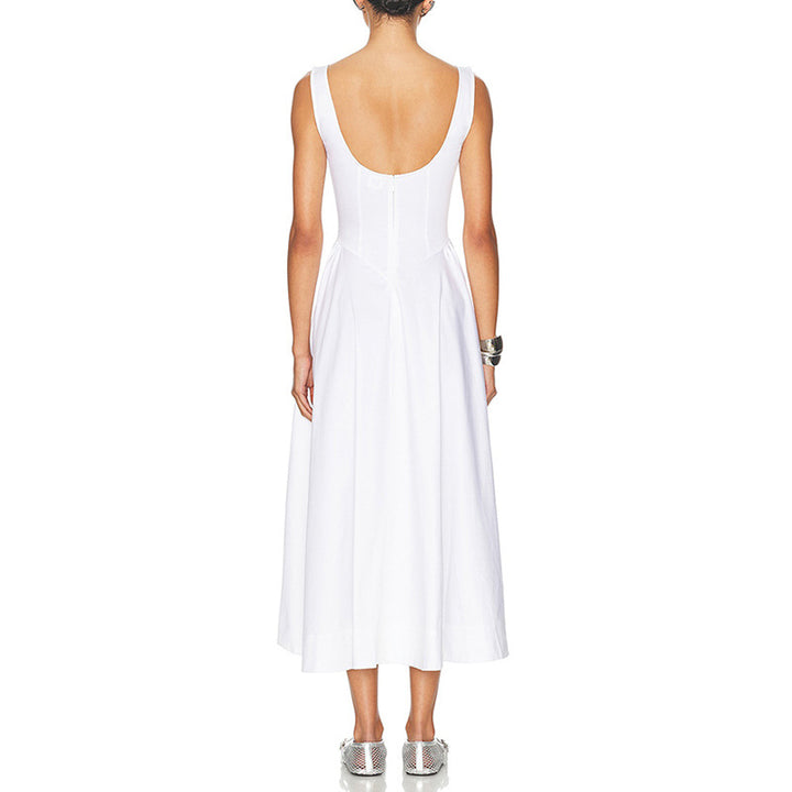 Plissiertes Oberteil mit ausgestellten Ärmeln und Maxirock-Set mit Taillengürtel – Rosiny 