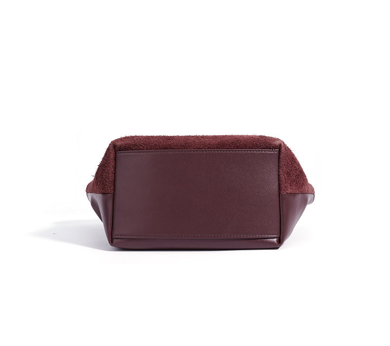 geweven rieten draagtas met dubbele leren handvatten – LÉONIE 