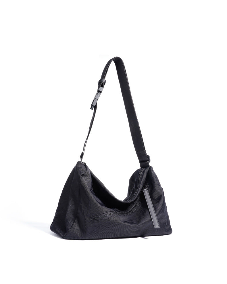 slouchy shoulder bag with asymmetric zipper - NIALI