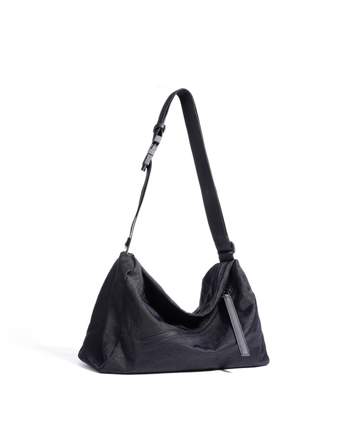 slouchy shoulder bag with asymmetric zipper - NIALI