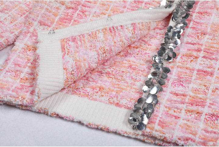 褶皱喇叭袖上衣和高腰裙套装，配腰带 – Rosiny 