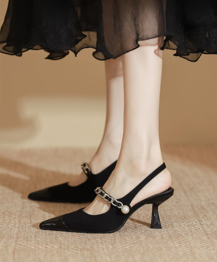 slingback pumps with chain and pearl detail - AURATPA