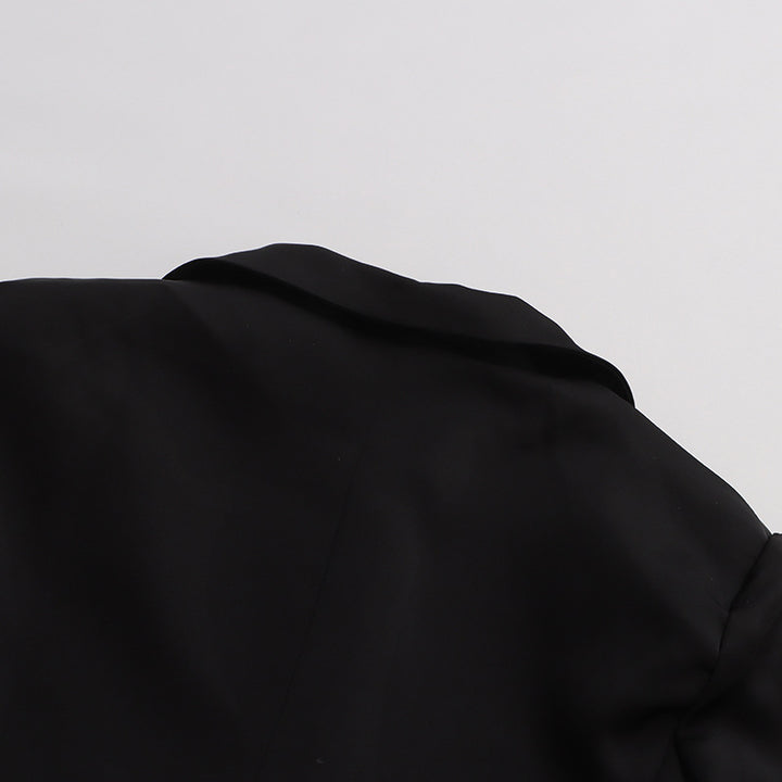 floral applique blazer and mesh midi skirt set – VELIXE