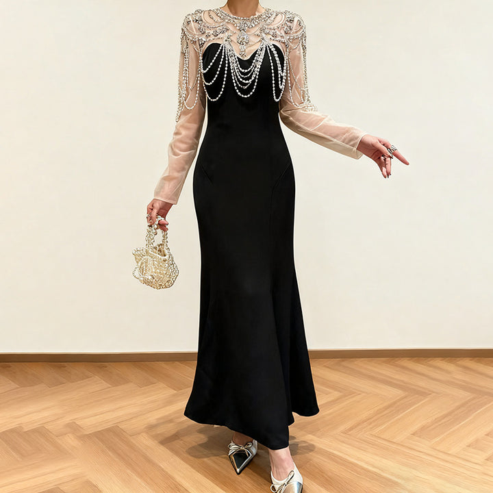 Haut à manches évasées plissées et ensemble jupe longue avec ceinture à la taille – Rosiny 