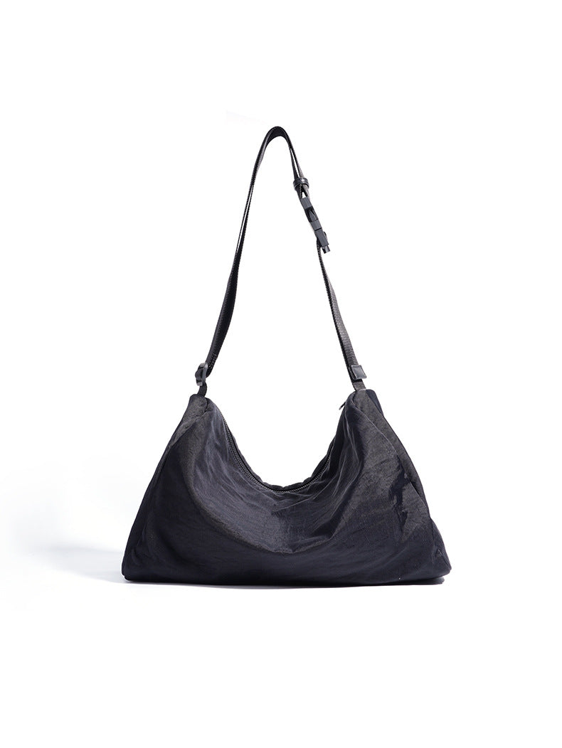 slouchy shoulder bag with asymmetric zipper - NIALI