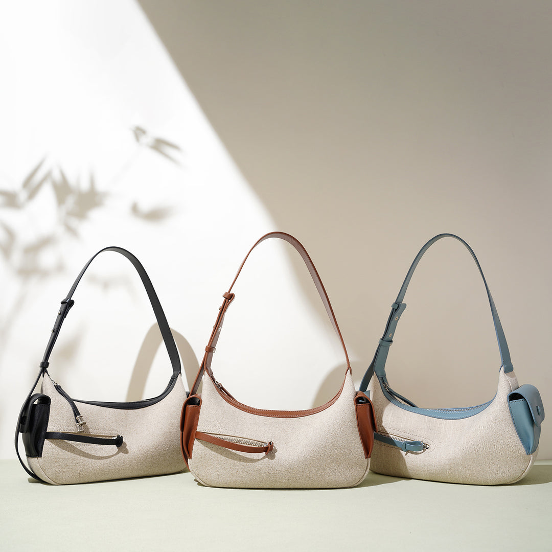 sac cabas en rotin tissé avec doubles poignées en cuir – LÉONIE 