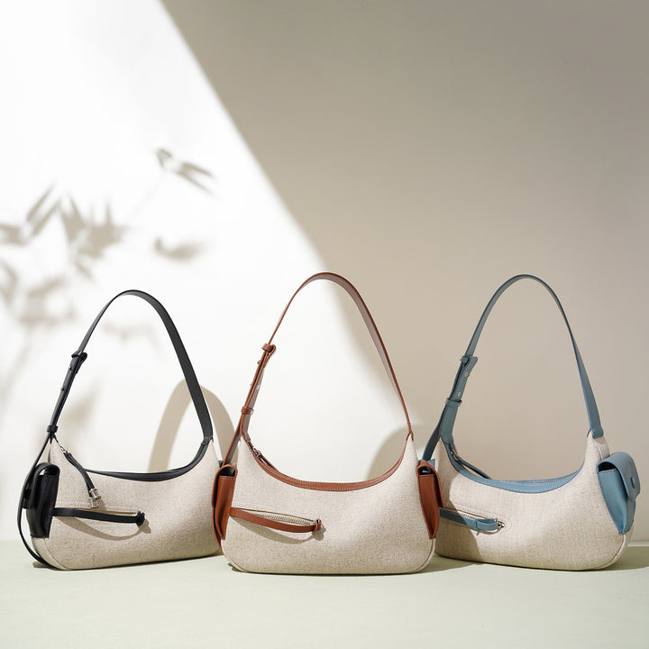 sac cabas en rotin tissé avec doubles poignées en cuir – LÉONIE 