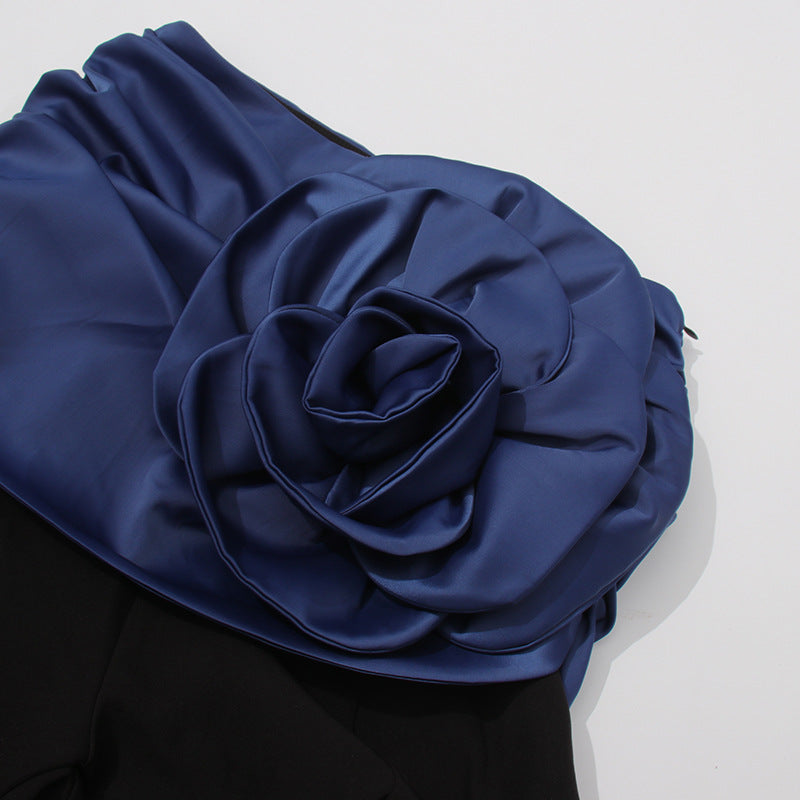 褶皱喇叭袖上衣和高腰裙套装，配腰带 – Rosiny 