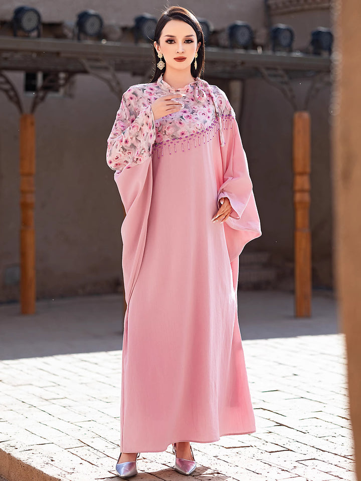 costume évasé sur mesure avec manches bouffantes en satin – VALENCIA 