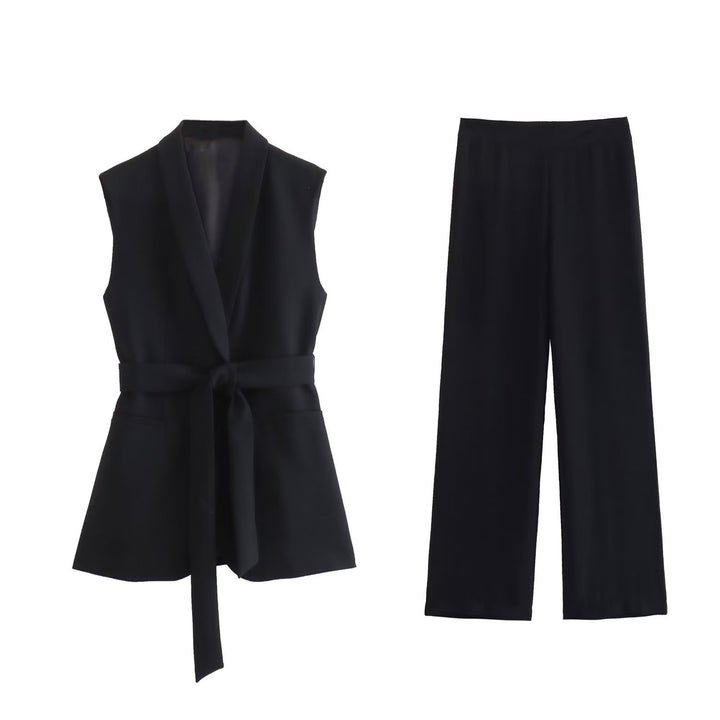 tailored sleeveless vest & wide-leg trousers set – VÉRA