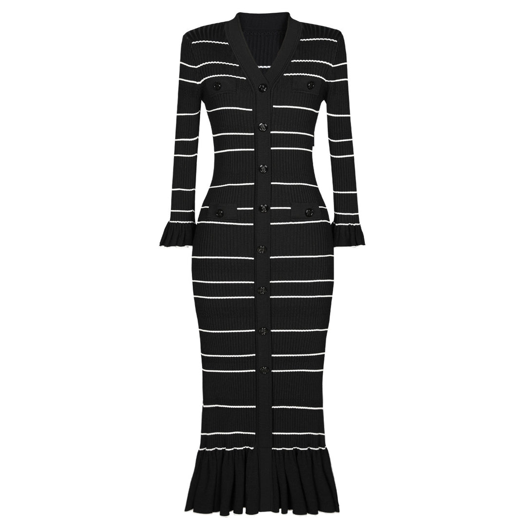 Geplooide top met uitlopende mouwen en maxi-rok set met tailleband – Rosiny 