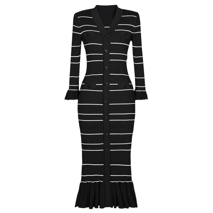 Geplooide top met uitlopende mouwen en maxi-rok set met tailleband – Rosiny 