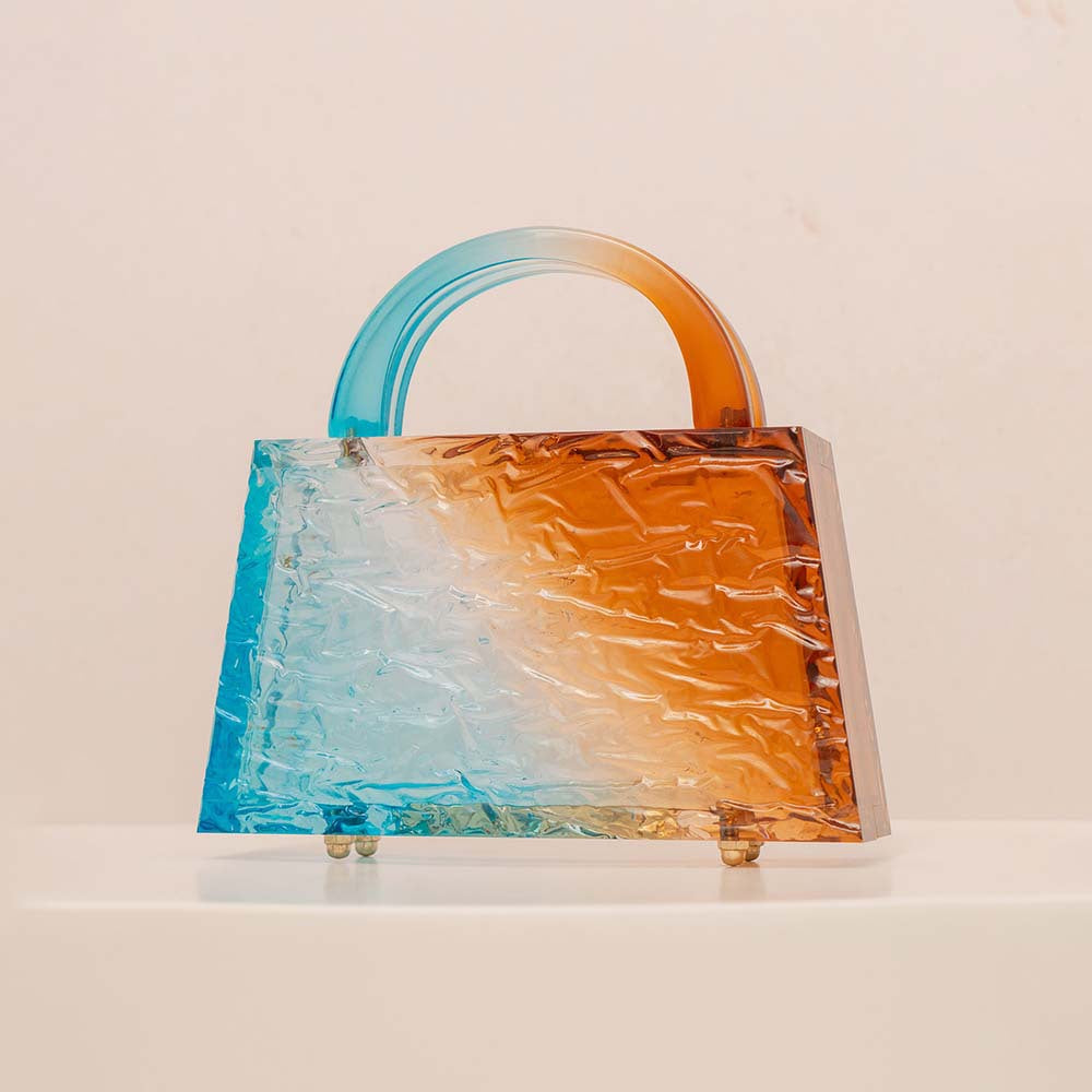 gradient acrylic handbag with sculpted handle – NOLIVA