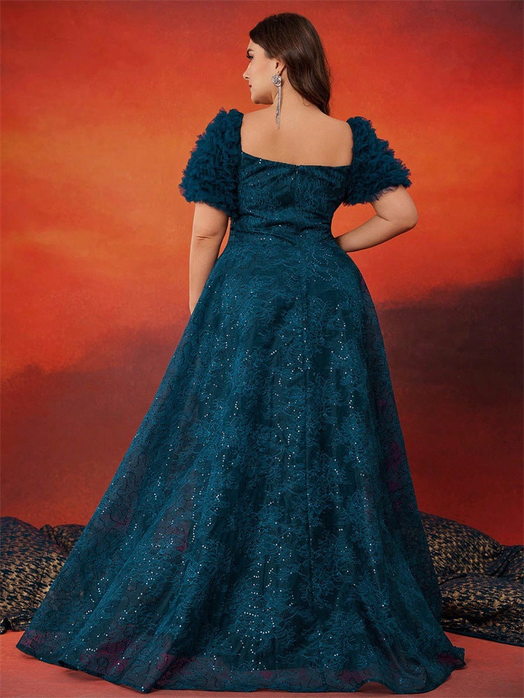 Geplooide top met uitlopende mouwen en maxi-rok set met tailleband – Rosiny 