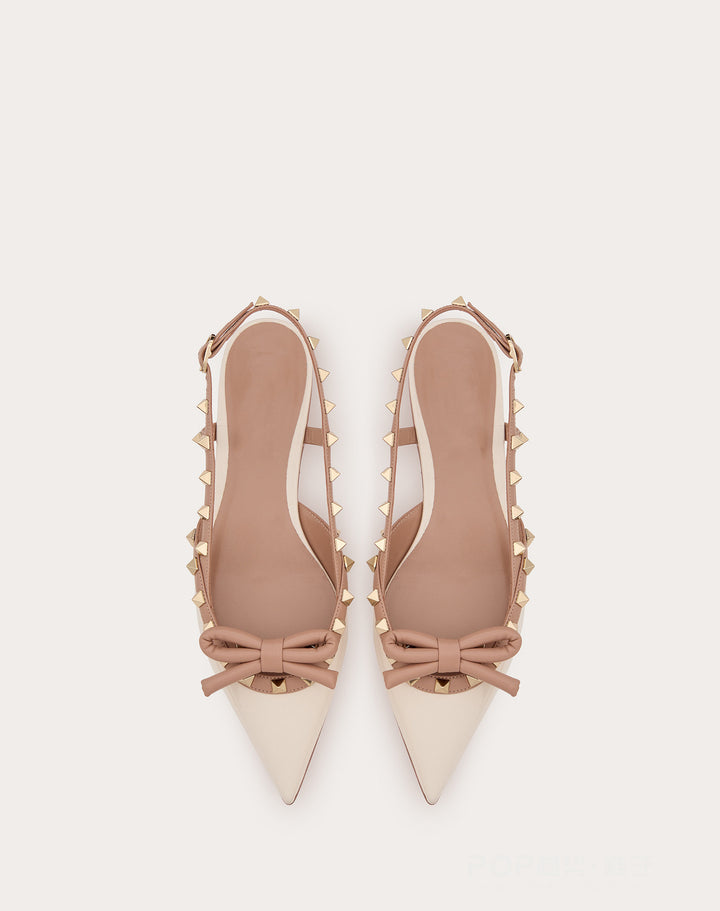 studded bow-detail pointed flats – VERAZIA