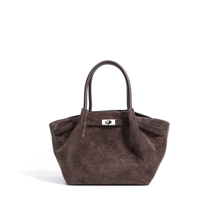 geweven rieten draagtas met dubbele leren handvatten – LÉONIE 