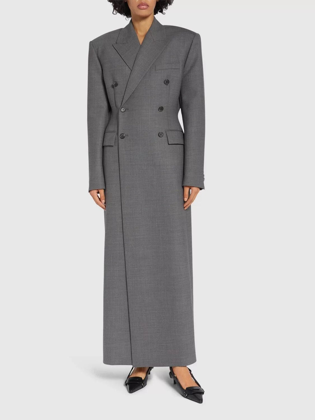oversized double-breasted long blazer dress – GREYSON