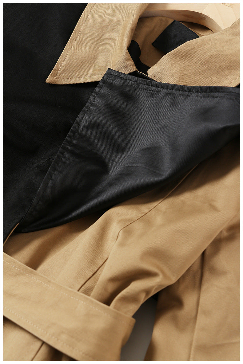 contrast panel belted trench dress – SAHARA