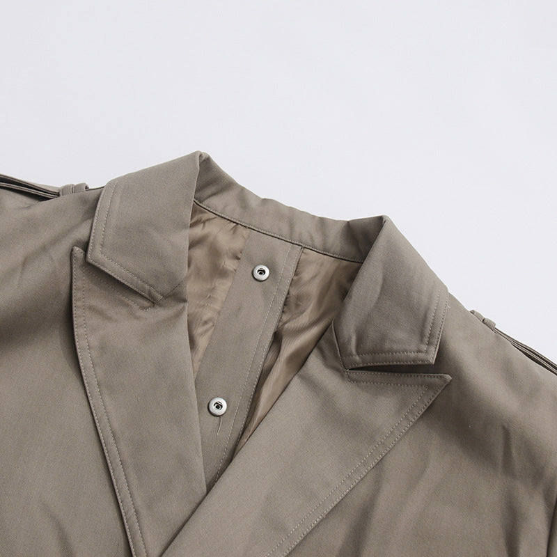 tailored wrap trench dress with belted waist – SANDRA