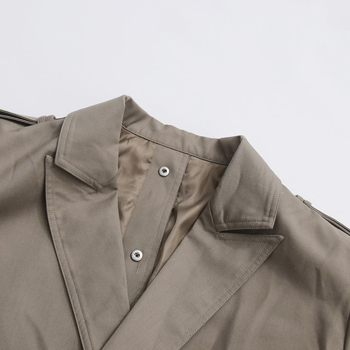 tailored wrap trench dress with belted waist – SANDRA