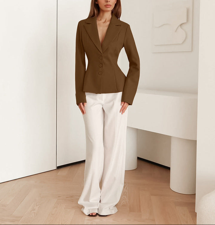 tailored waist-defining blazer with sculpted peplum – CELINE