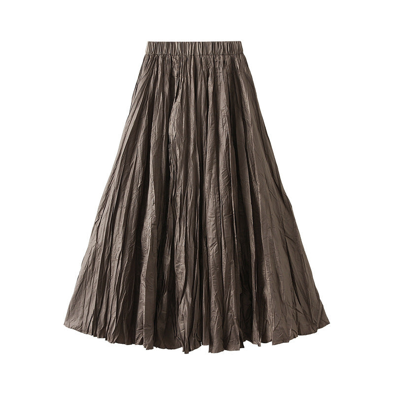 crinkled full-volume maxi skirt with elastic waist – TERRA