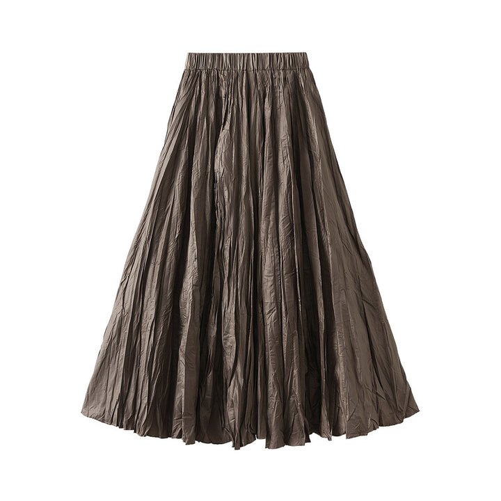crinkled full-volume maxi skirt with elastic waist – TERRA