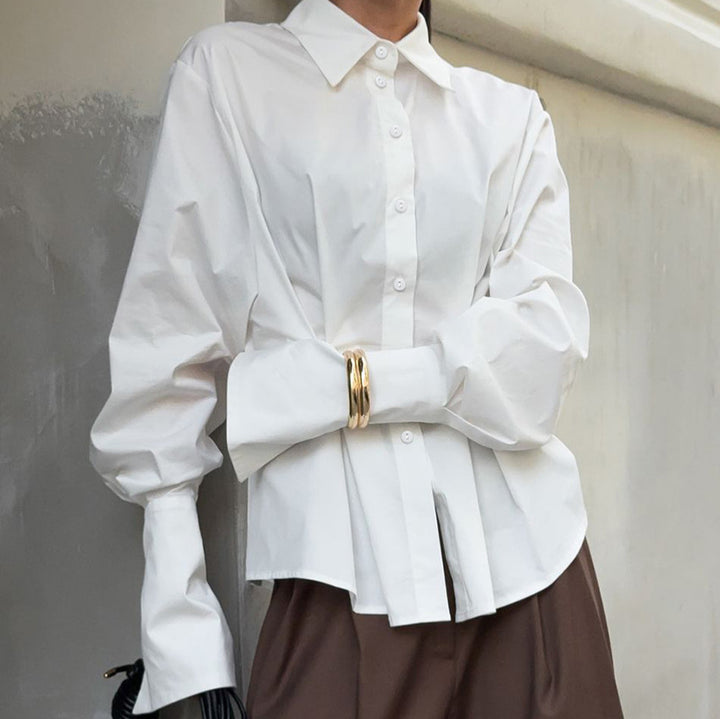 Tailored Long-Sleeve Button-Up Shirt – ELYSE