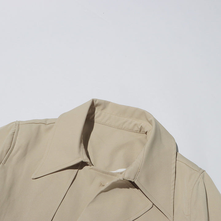 asymmetric belted trench coat with layered hem – IVORY