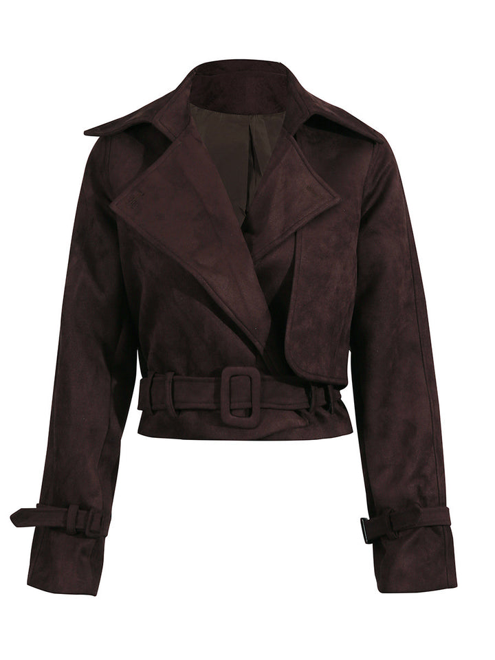 cropped trench jacket with belted waist – SIENNA