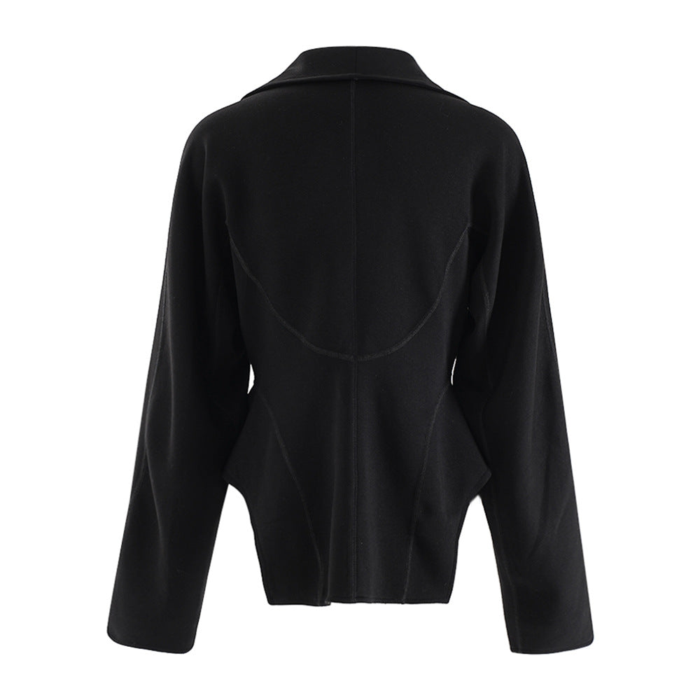 fitted zip-up jacket with high collar – NOIRZA