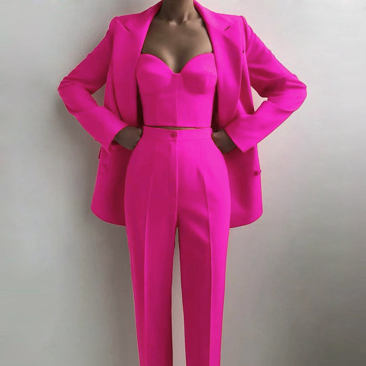 tailored three-piece suit set with corset top – VALENTINA