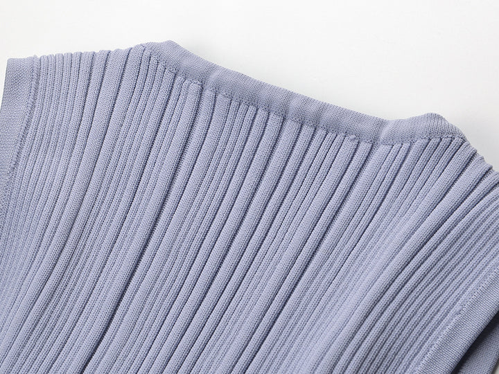 Geplooide top met uitlopende mouwen en maxi-rok set met tailleband – Rosiny 