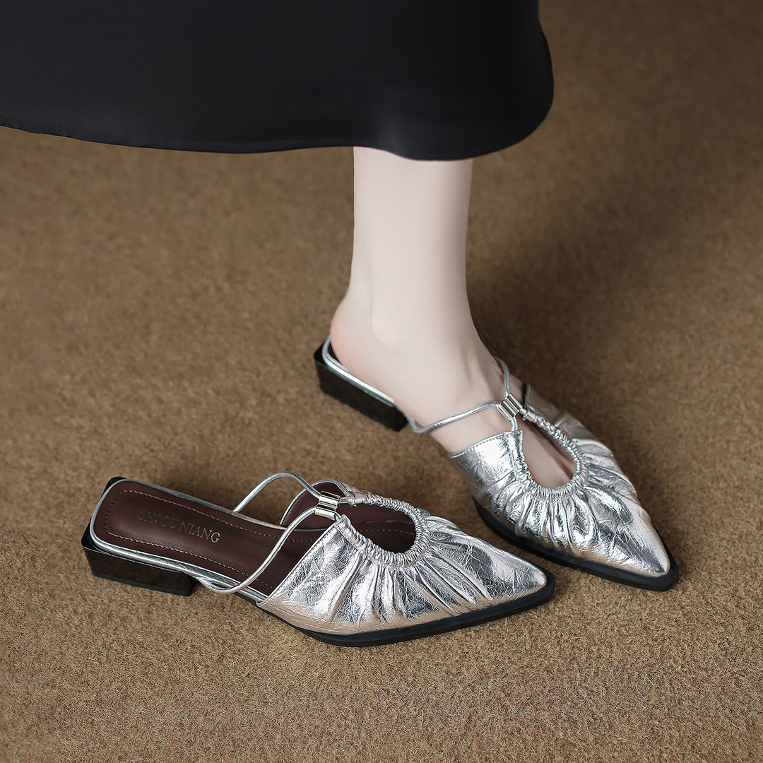 Geplooide top met uitlopende mouwen en maxi-rok set met tailleband – Rosiny 