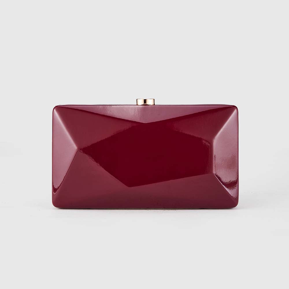 Geometric black clutch with faceted design – ONYX