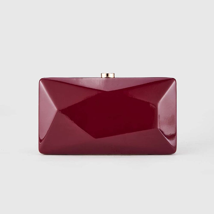 Geometric black clutch with faceted design – ONYX