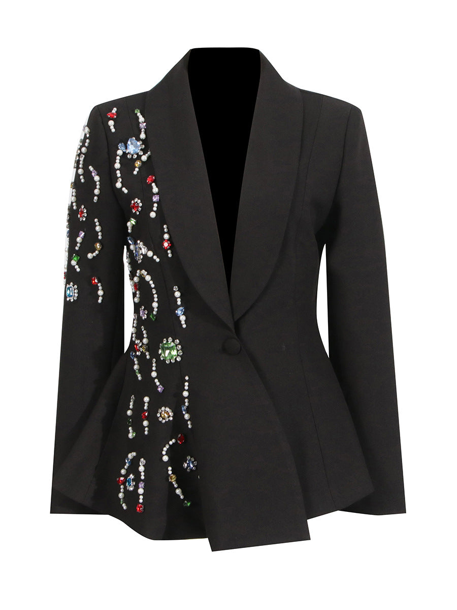 Embellished asymmetric tailored blazer – AURORA