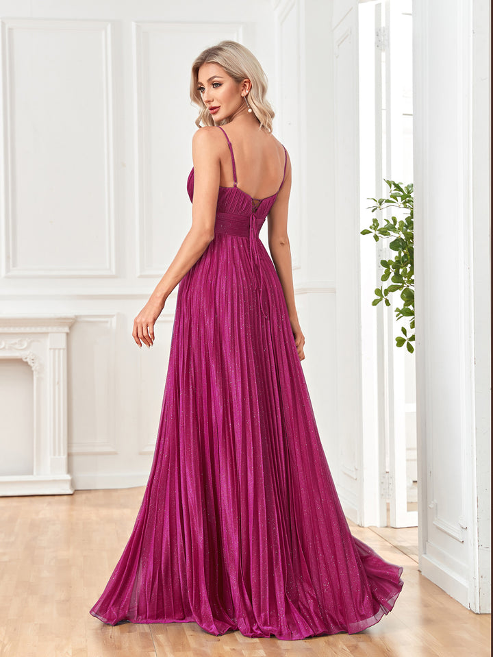 Geplooide top met uitlopende mouwen en maxi-rok set met tailleband – Rosiny 