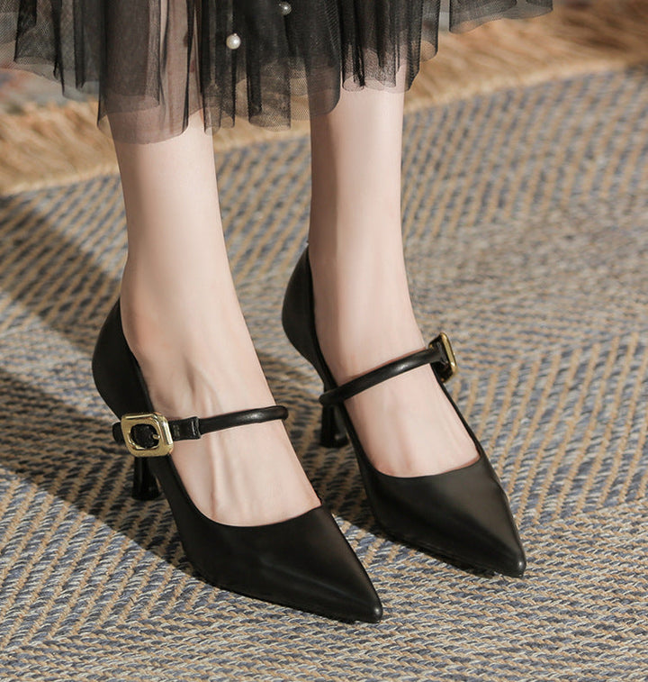 pointed-toe pumps with buckle strap - DARIAXIN